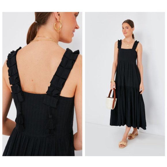 Mirth Dresses & Skirts - Mirth NEW Tuckernuck Exclusive Black Rio Cotton Handmade Maxi Dress Size S
